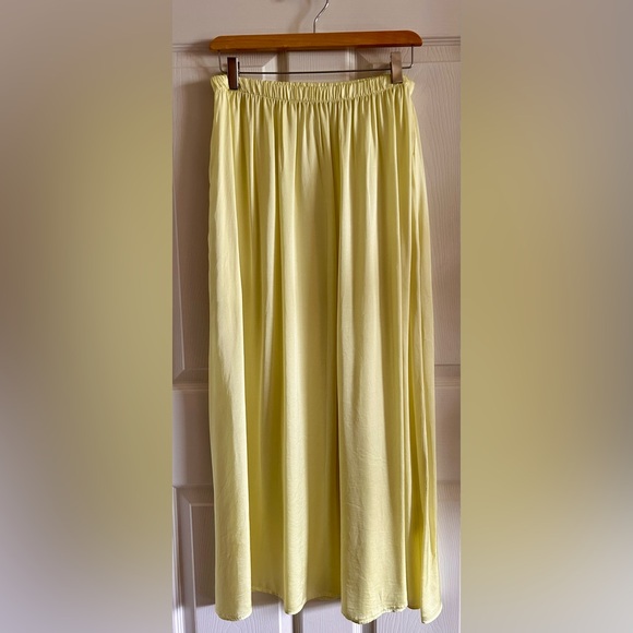 Anthropologie Stark‎ X Women’s Elastic Waist Yellow Long Midi Skirt Sz S Pockets - Picture 10 of 10